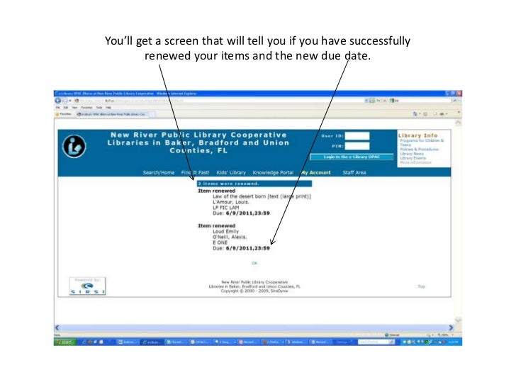 Renew your books online