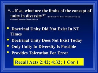 Doctrinal Unity Renewed View of Unity a bible study for 21st century | PPT