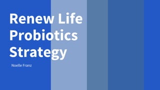 Renew Life
Probiotics
Strategy
Noelle Franz
 