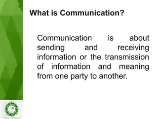 Redefined Communication RENIE VALUES RE-ORIENTATION, COMMUNICATION AND LEADERSHIP.pptx