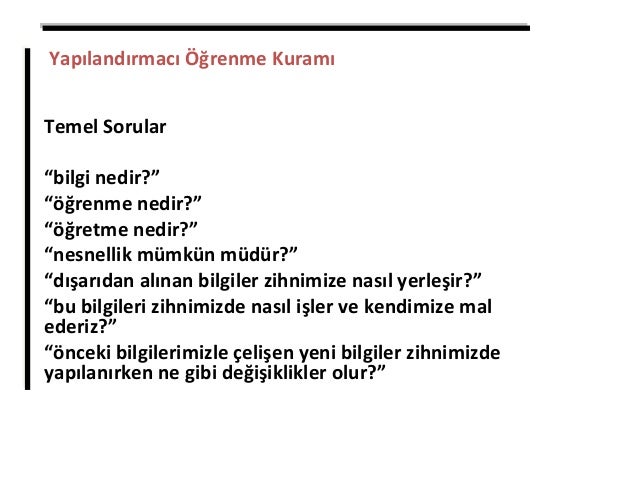 öğrenme kuramları