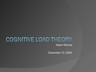 Adam Renner December 10, 2009 