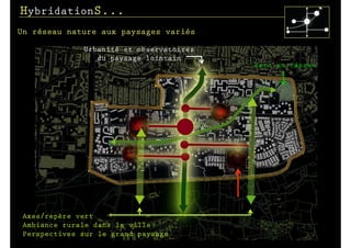 HybridationS...
Un réseau nature aux paysages variés

              Urbanité et observatoires
                 du paysage lointain
                                          Parc en réseau




 Axes/repère vert
 Ambiance rurale dans la ville
 Perspectives sur le grand paysage
 