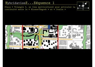 HybridationS...Séquence 1
Place « Triangle », un lieu multiculturel pour articuler la
continuité entre le « Blosne/Zagreb » et « Italie »
 