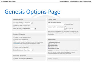 Genesis Options Page