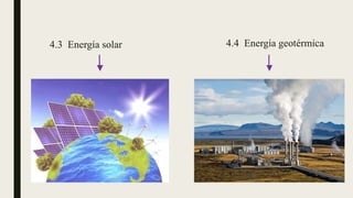 4.3 Energía solar 4.4 Energía geotérmica
 