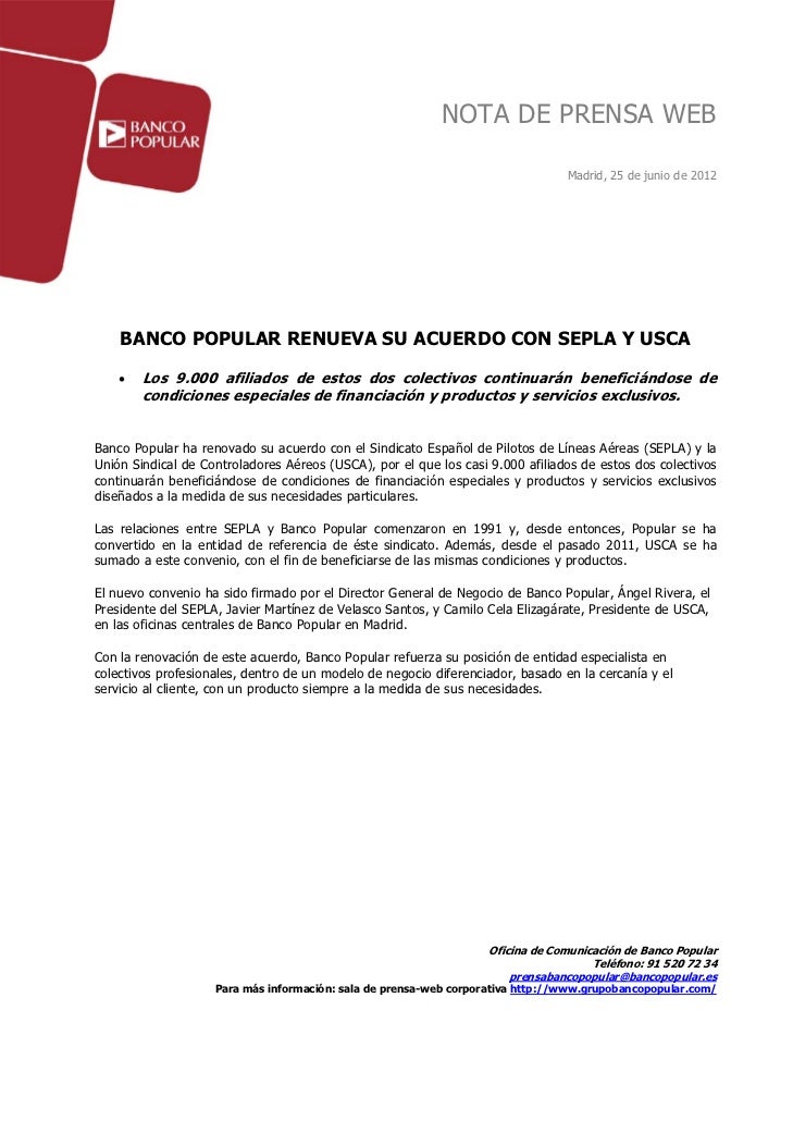 Angel Ron Renueva Durante La Crisis El Acuerdo Entre Banco Popular S