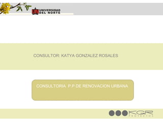 CONSULTORIA P.P DE RENOVACION URBANA
CONSULTOR: KATYA GONZALEZ ROSALES
 