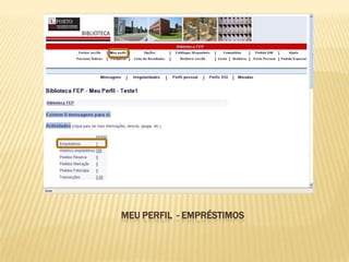 MEU PERFIL - EMPRÉSTIMOS
 