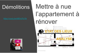 Démolitions Mettre à nue
l’appartement à
rénover
https://youtu.be/dtfDhJFU1lk
 