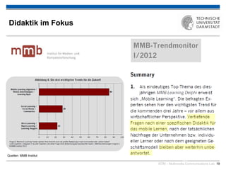 KOM – Multimedia Communications Lab 19
Didaktik im Fokus
19
Quellen: MMB Institut
 