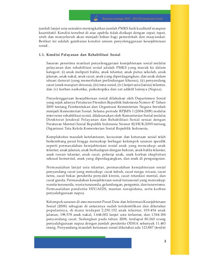 Renstra Kementerian Sosial Ri Thn 2010 2014