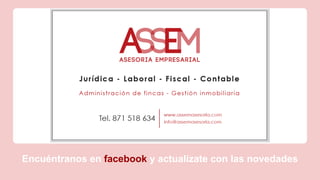 Encuéntranos en facebook y actualízate con las novedades
 