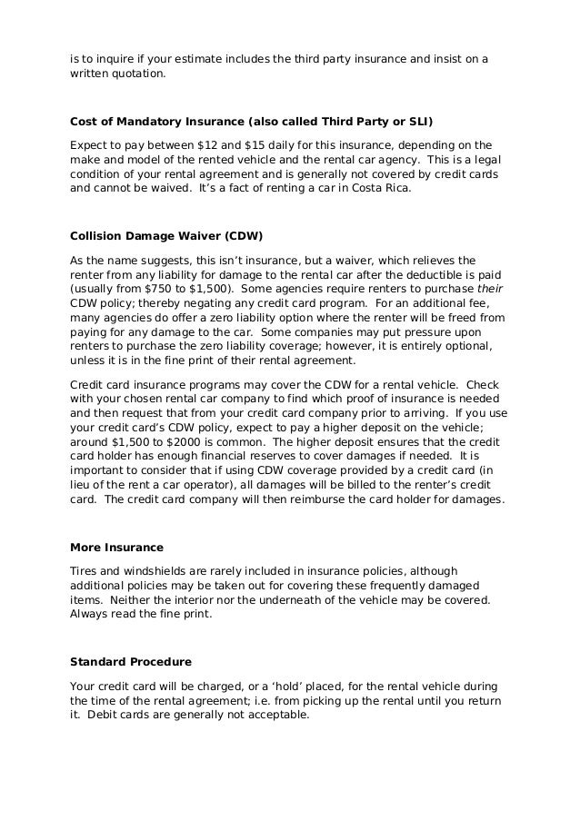 Mandatory Ceoverage Car Rent Mandatory Ceoverage Car Rent