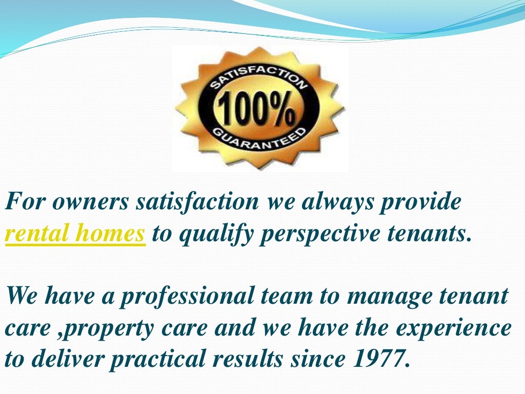 Rental property management services by cw sparks realty