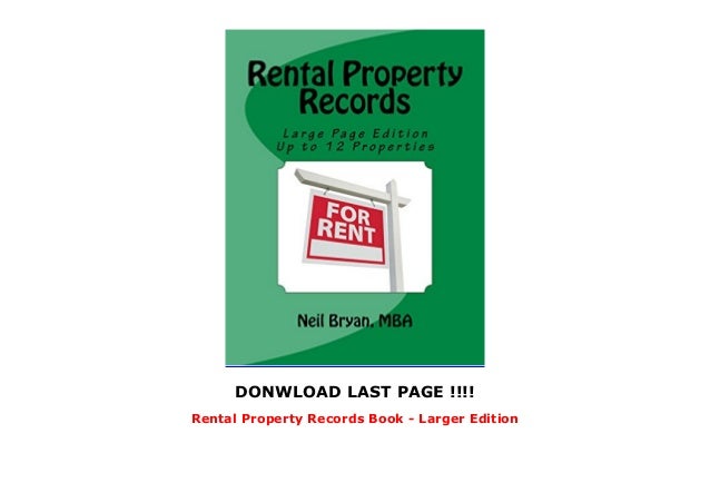rental property records book larger edition rental records