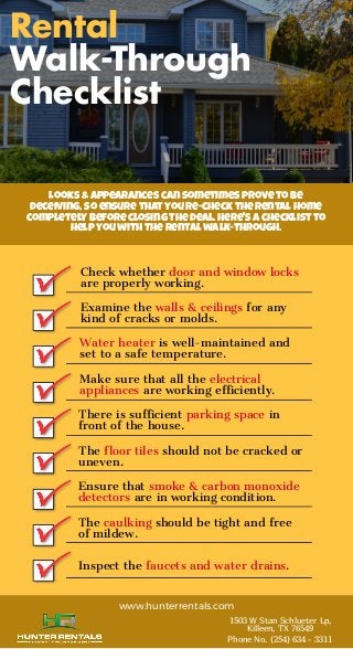 Rental Walk Through Checklist