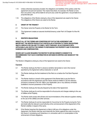 Example Movebubble Rentsign Rental Agreement | PDF