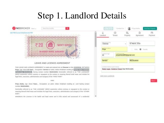 rental agreement lease agreement rent agreement bangalore ppt nobr