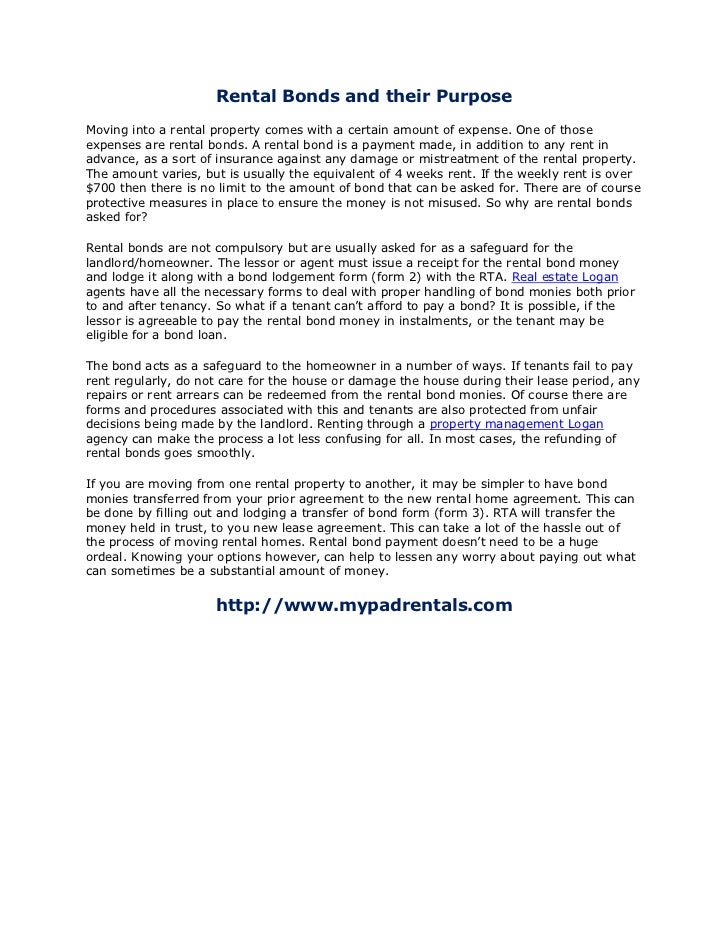 Rental bonds and their purpose