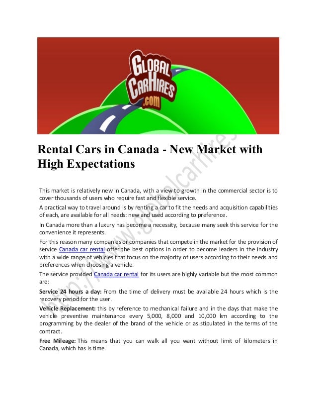Rental cars in canada new market with high expectations