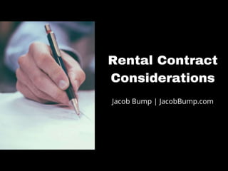 Key Rental Contract Considerations