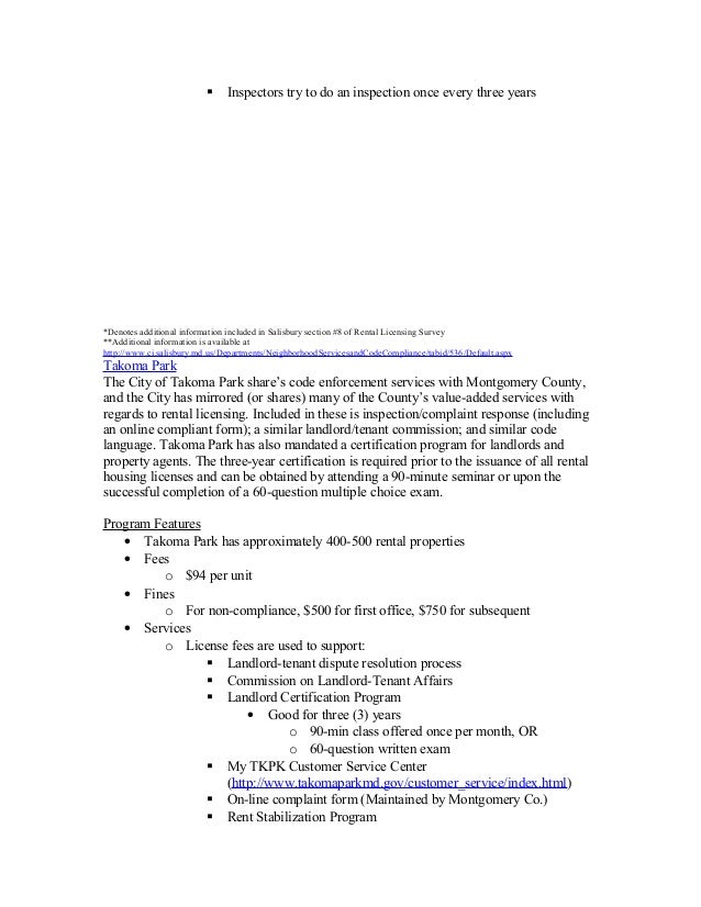 City Of Takoma Park Rental License Fee City Of Takoma Park Rental License Fee