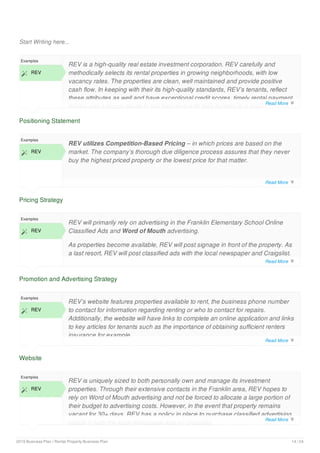 Rental property business plan example | PDF