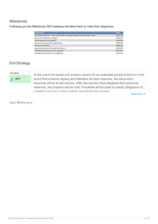 Rental property business plan example | PDF
