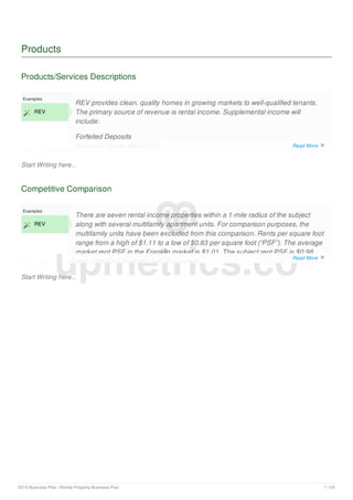 Rental property business plan example | PDF