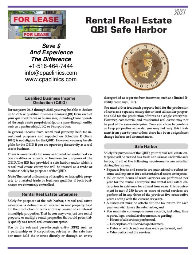 Rental real estate_qbi_safe_harbor_2021