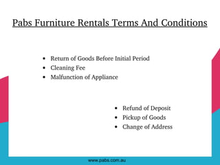 Furniture Rental Terms and Conditions | PPT
