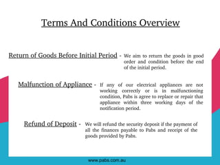 Furniture Rental Terms and Conditions | PPT