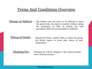 Furniture Rental Terms and Conditions | PPT