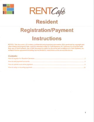 Rent cafe resident registration & payment instructions