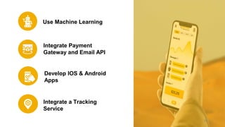 Integrate Payment
Gateway and Email API
Use Machine Learning
Integrate a Tracking
Service
Develop IOS & Android
Apps
52
 