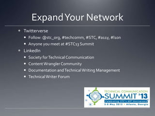 ExpandYour Network
 Quora
 Follow professionals
 Follow people in other professions
 mySTC
 Create discussion groups
...
