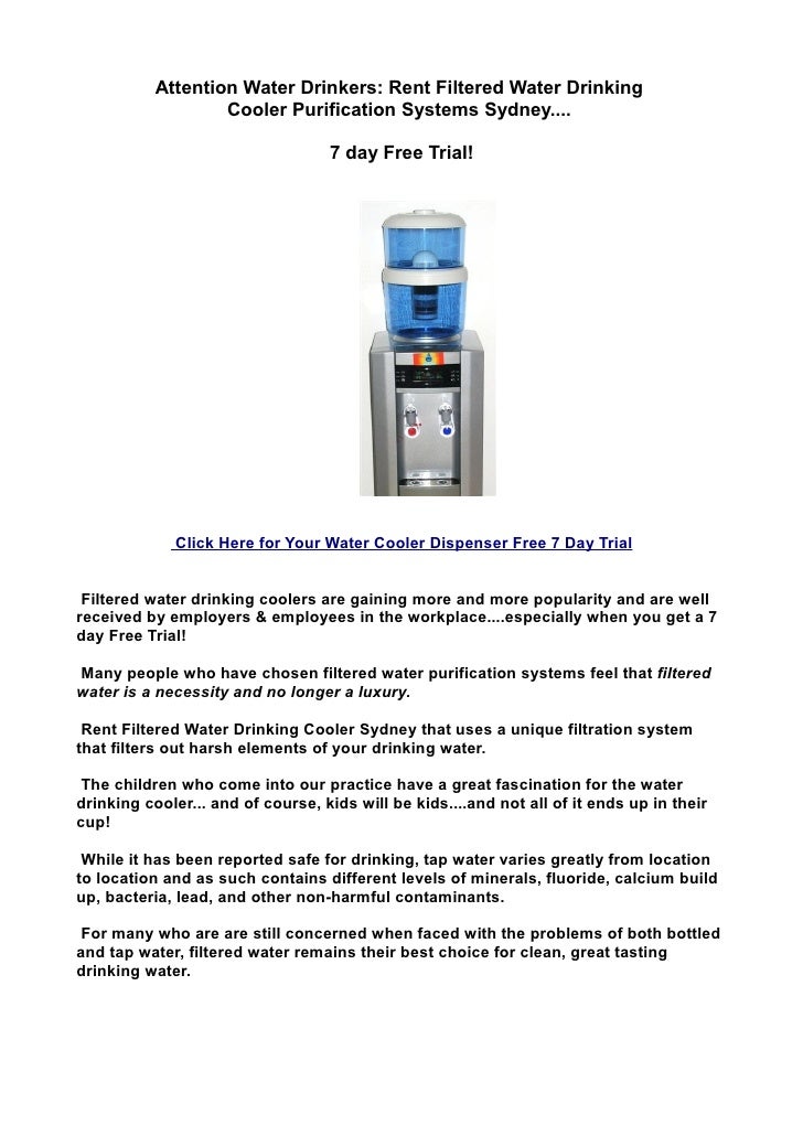 Rent Filtered Water Cooler Dispensers Sydney