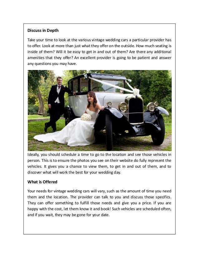 Renting An Older But Lovely Vehicle For Your Wedding