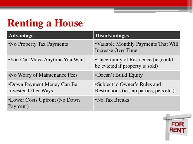 Advantages And Disadvantages Of Renting