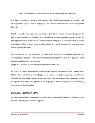 Rentorno De La Inversion Roi