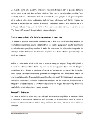 Rentorno De La Inversion Roi