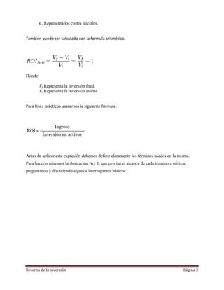 Rentorno De La Inversion Roi