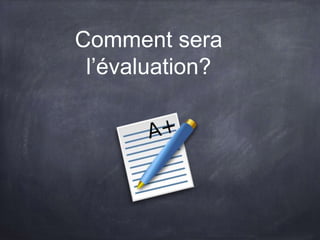 Comment sera
l’évaluation?
 