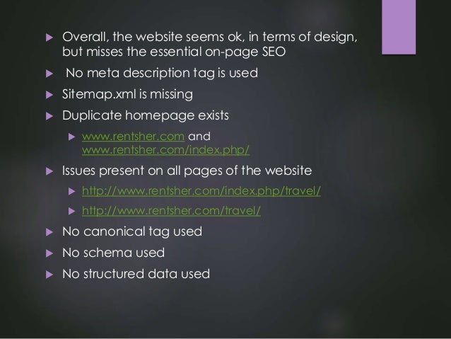 rentsher website analysis report by bangaloreseocompany in