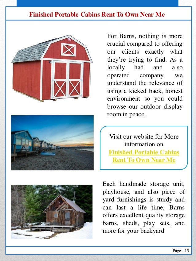 Rent To Own Finished Cabins