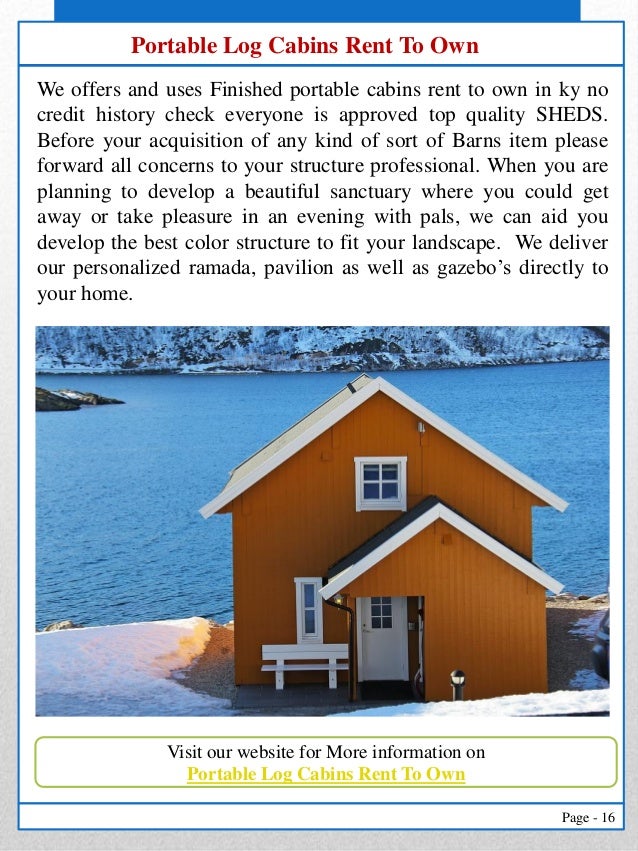 Rent To Own Finished Cabins