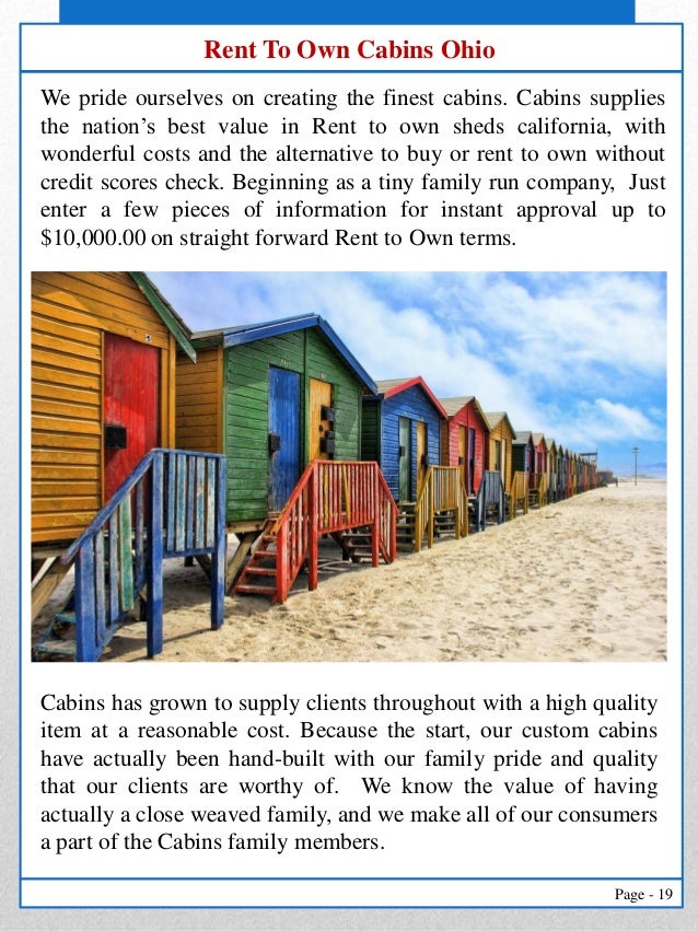 Rent To Own Finished Cabins