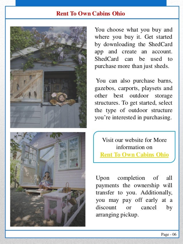 Rent To Own Finished Cabins