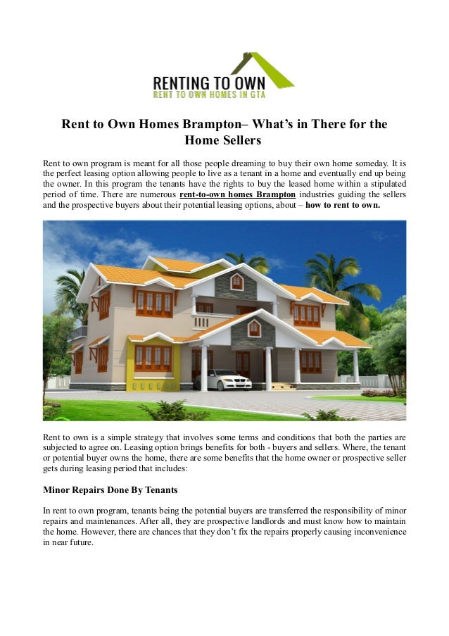 Rent to Own Homes Brampton What’s